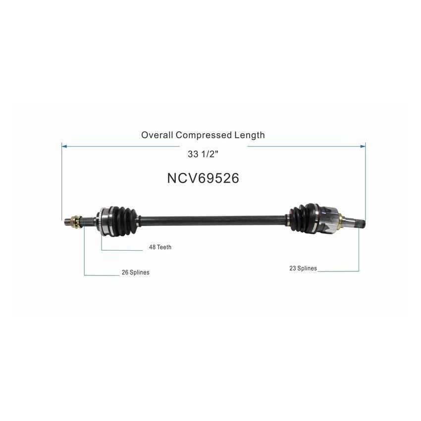 GSP NCV69526 Toyota (Hatchback/Sedan) CV Axle Assembly  - Front Right