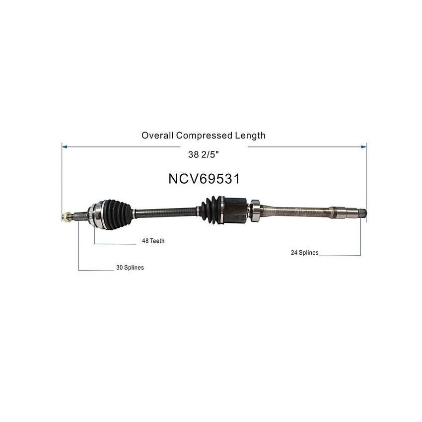 GSP NCV69531 10-11 Toyota Camry (2.5) CV Axle Assembly  - Front Right