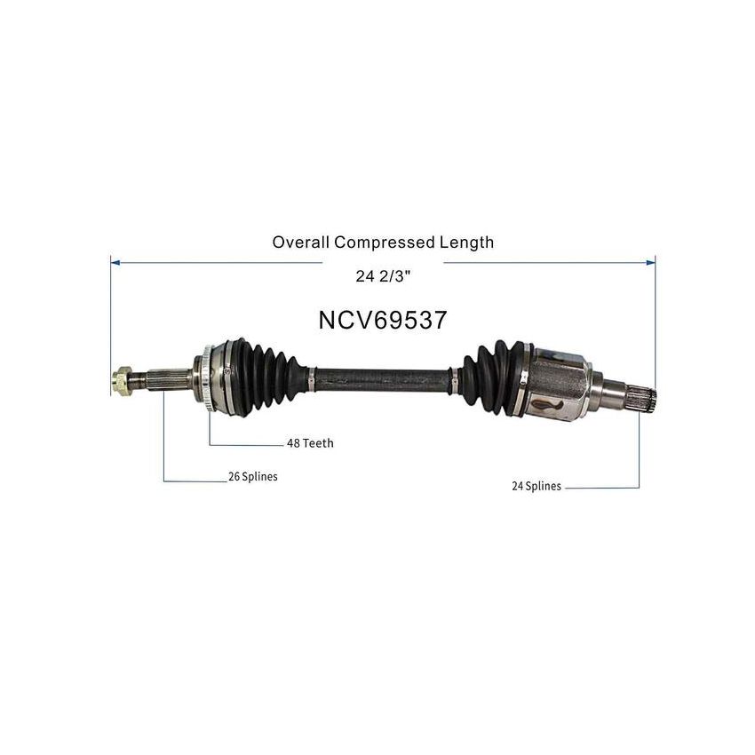 GSP NCV69537 Pontiac, Toyota (2.4 - FWD) CV Axle Assembly  - Front Left