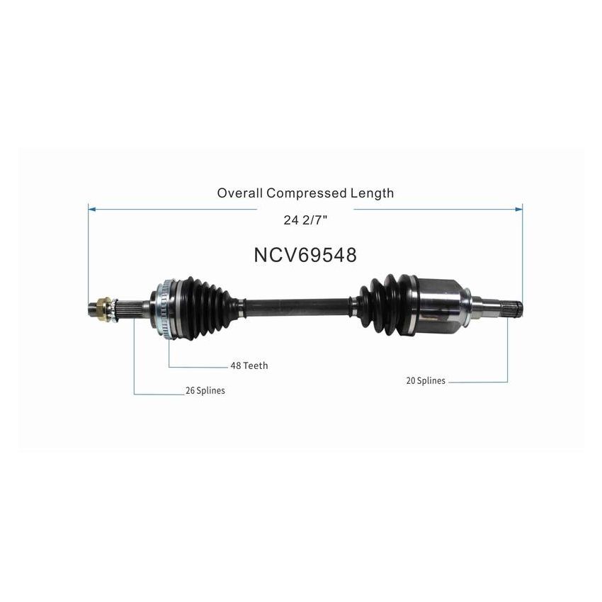 GSP NCV69548 96-00 Toyota RAV4 (2.0 - FWD) CV Axle Assembly  - Front Left