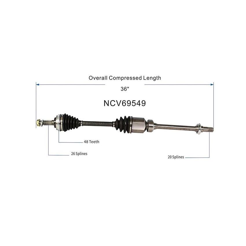 GSP NCV69549 96-00 Toyota RAV4 (2.0 - FWD) CV Axle Assembly  - Front Right