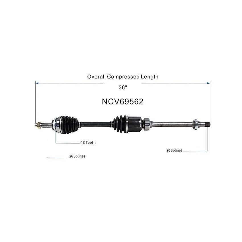 GSP NCV69562 Toyota CV Axle Assembly  - Front Right