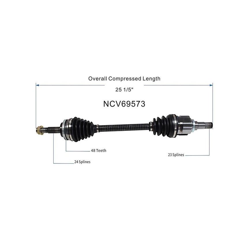 GSP NCV69573 Scion, Toyota CV Axle Assembly  - Front Left