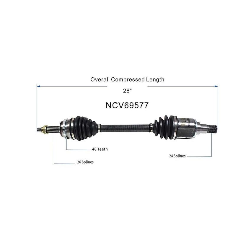GSP NCV69577 Toyota (2.4) CV Axle Assembly  - Front Left