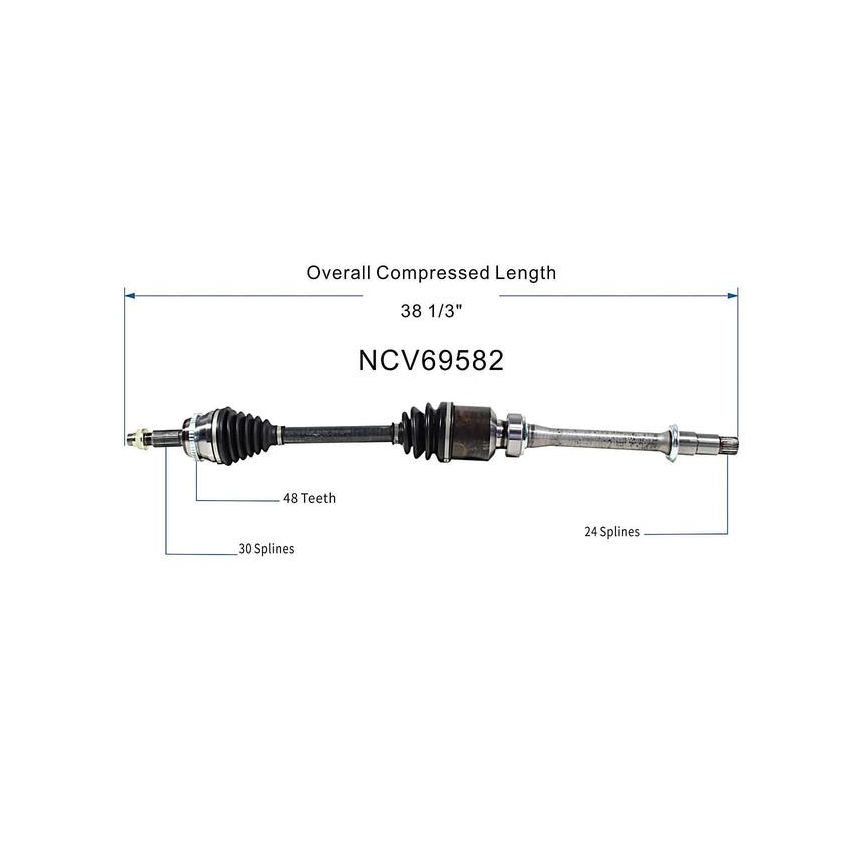 GSP NCV69582 Lexus, Toyota (2.5, 3.0, 3.3, 3.5 - FWD) CV Axle Assembly  - Front Right