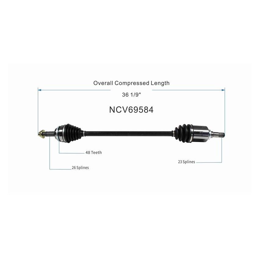 GSP NCV69584 Toyota (FWD) CV Axle Assembly  - Front Right