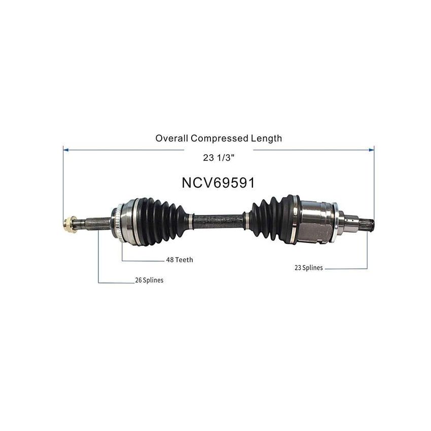 GSP NCV69591 01-05 Toyota RAV4 (2.0, 2.4 - AWD) CV Axle Assembly  - Front Left