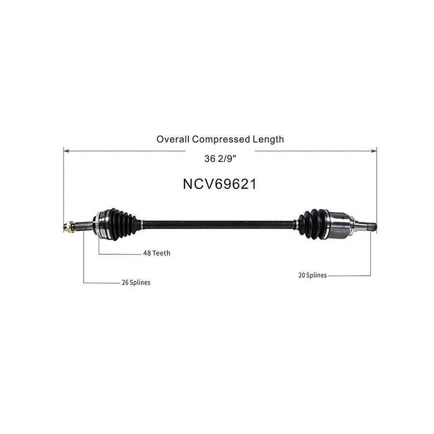 GSP NCV69621 04-09 Toyota Prius CV Axle Assembly  - Front Right