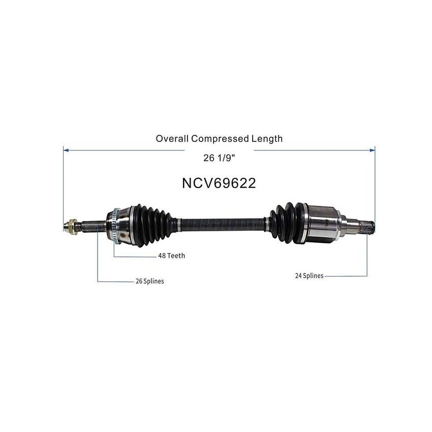 GSP NCV69622 07-09 Toyota Camry (2.4) CV Axle Assembly  - Front Left