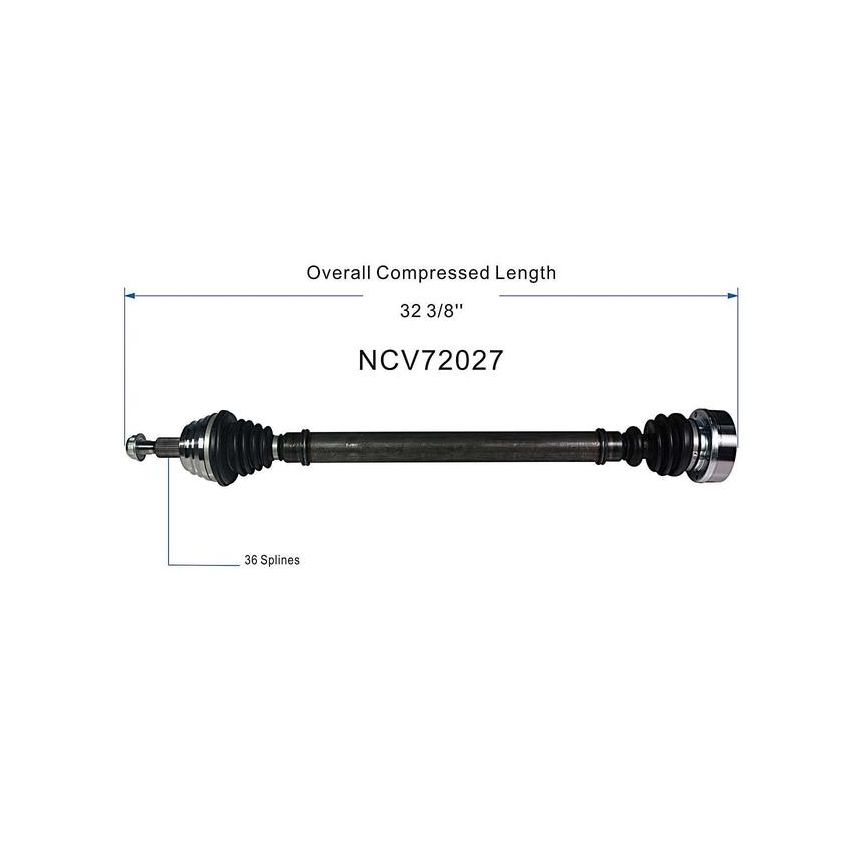 GSP NCV72027 Volkswagen (1.8, 1.9, 2.0) CV Axle Assembly  - Front Right