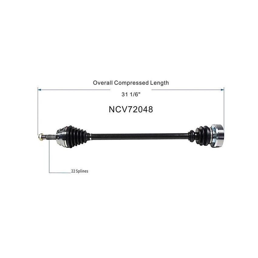 GSP NCV72048 Volkswagen (1.9, 2.0) CV Axle Assembly  - Front Right