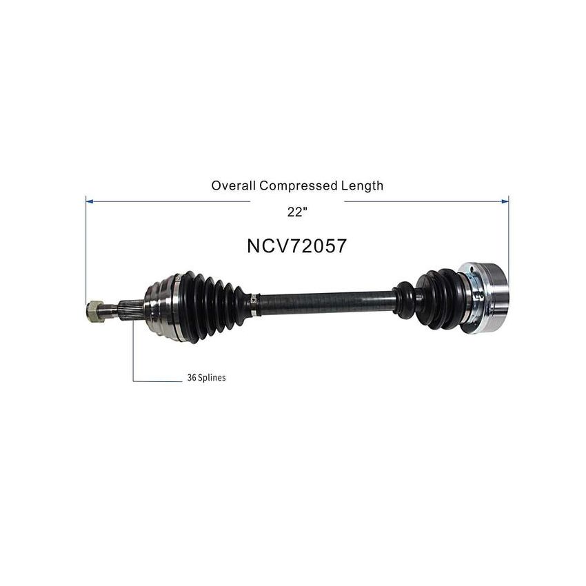 GSP NCV72057 Volkswagen (1.8, 1.9, 2.0, 2.5, 2.8) CV Axle Assembly  - Front Left