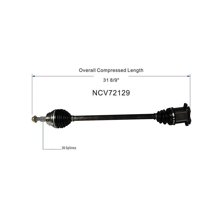 GSP NCV72129 Volkswagen (1.8, 1.9, 2.8) CV Axle Assembly  - Front Right
