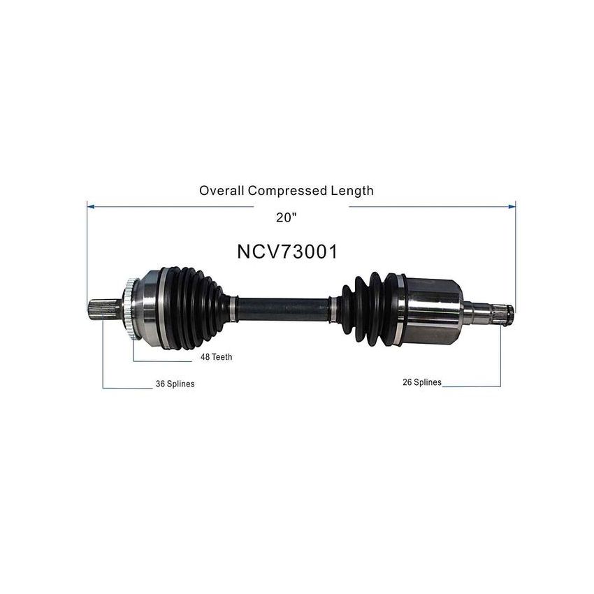 GSP NCV73001 Volvo (2.3, 2.4) CV Axle Assembly  - Front Left