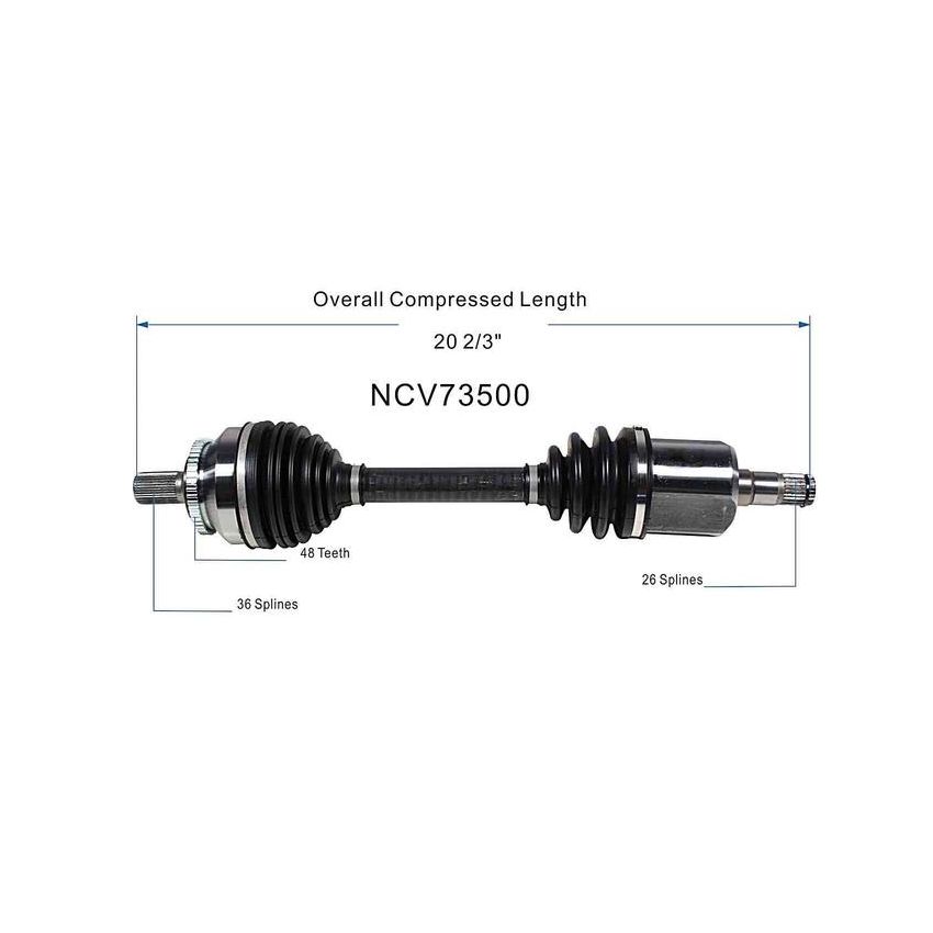 GSP NCV73500 Volvo CV Axle Assembly  - Front Left