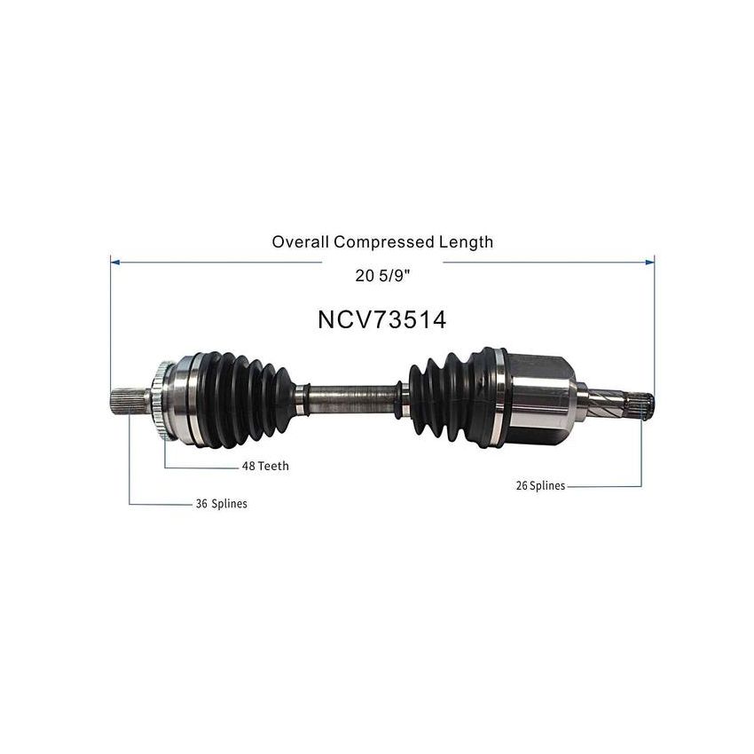 GSP NCV73514 Volvo (2.3, 2.4) CV Axle Assembly  - Front Left
