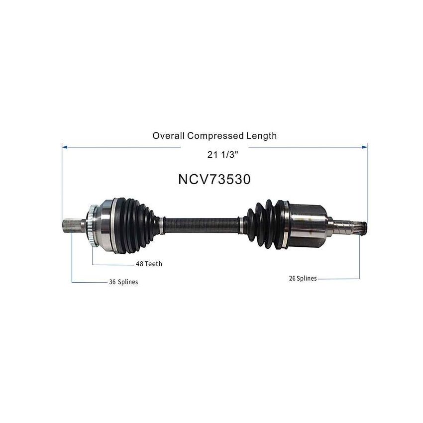 GSP NCV73530 Volvo CV Axle Assembly  - Front Left