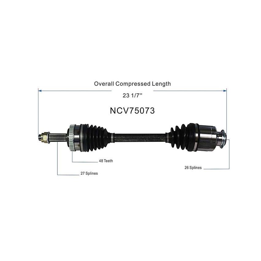 GSP NCV75073 Hyundai, Kia (2.4 - AWD) CV Axle Assembly  - Front Right
