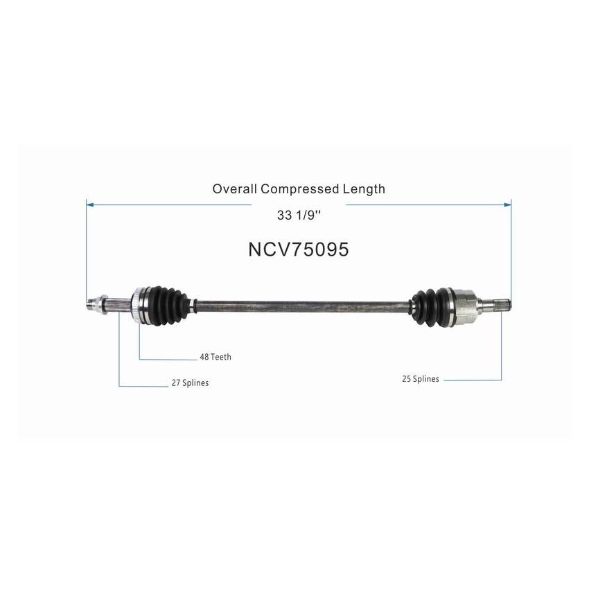 GSP NCV75095 Hyundai, Kia CV Axle Assembly  - Rear