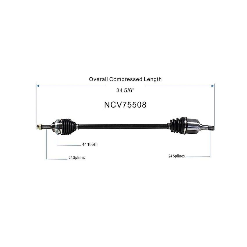 GSP NCV75508 01-05 Kia Rio CV Axle Assembly  - Front Right