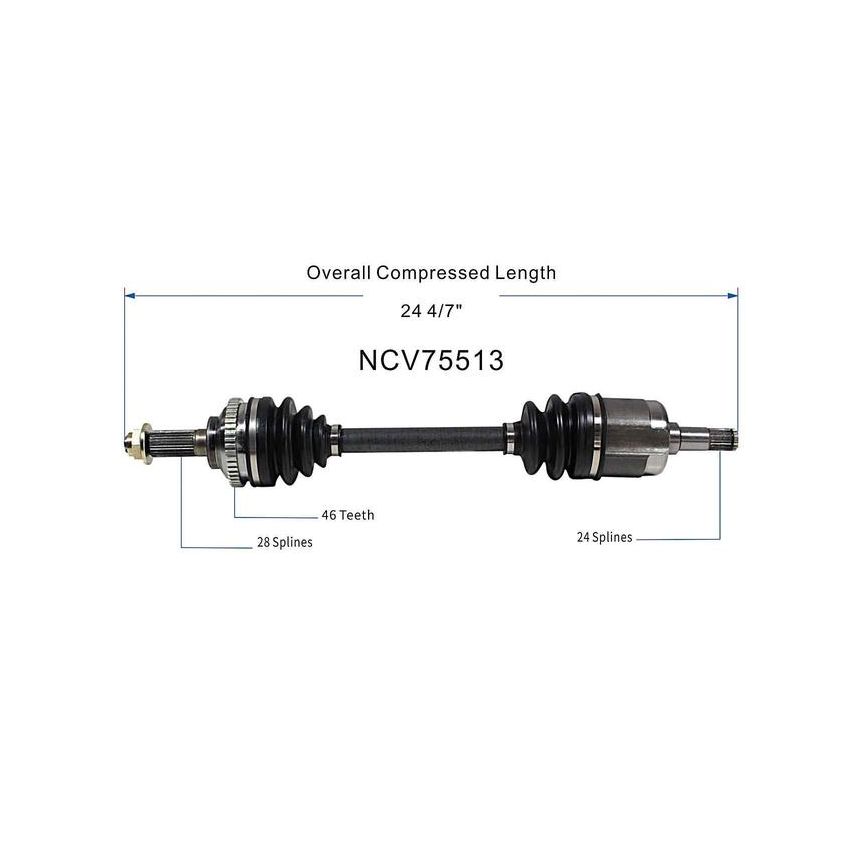 GSP NCV75513 Kia (1.8) CV Axle Assembly  - Front Left