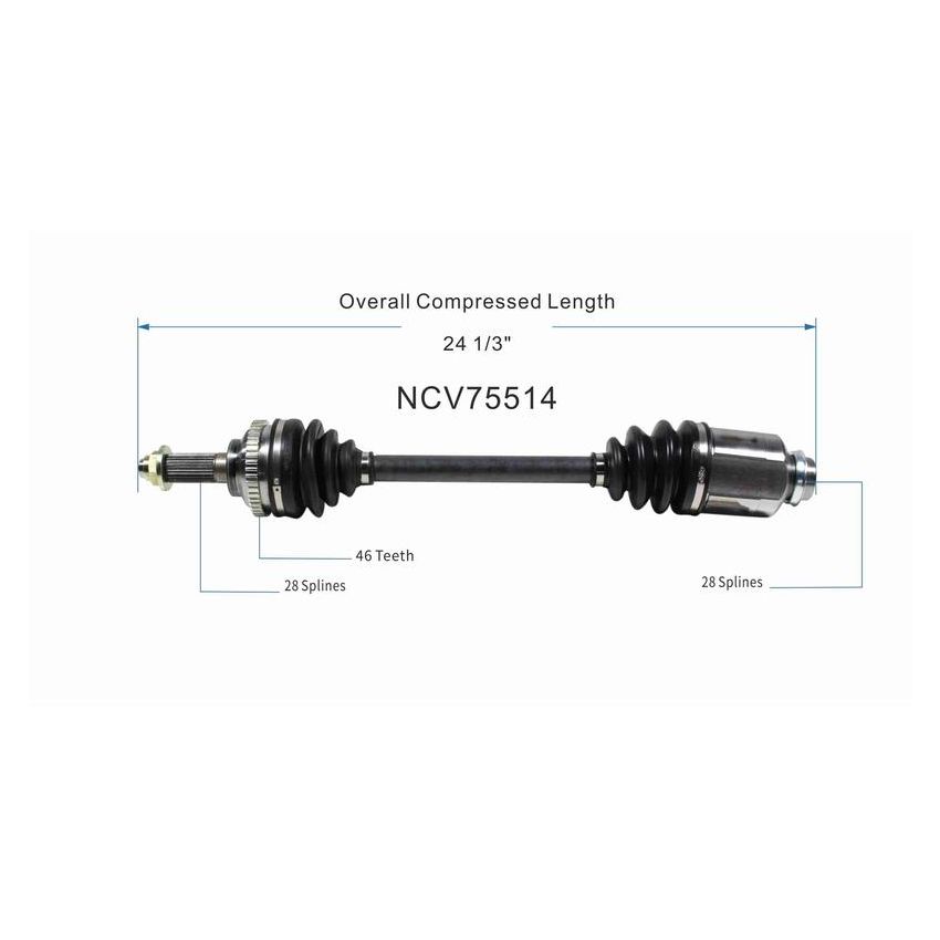 GSP NCV75514 Kia (1.8) CV Axle Assembly  - Front Right