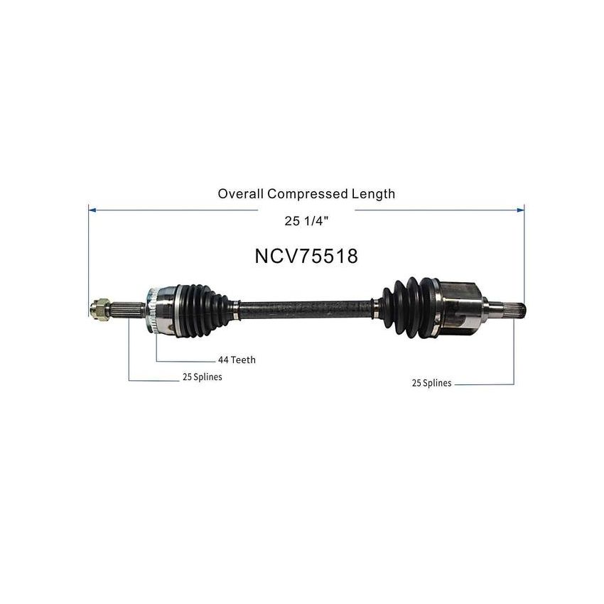 GSP NCV75518 Kia (2.0) CV Axle Assembly  - Front Left