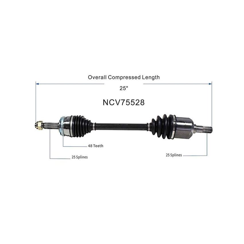 GSP NCV75528 Dodge, Hyundai, Kia CV Axle Assembly  - Front Left