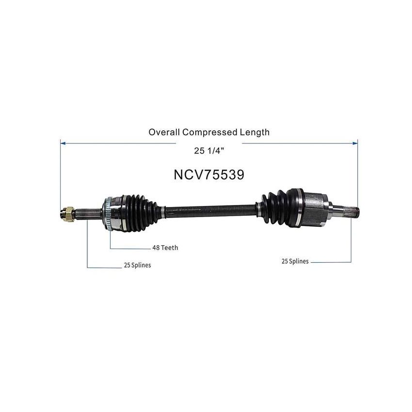 GSP NCV75539 Hyundai, Kia CV Axle Assembly  - Front Left