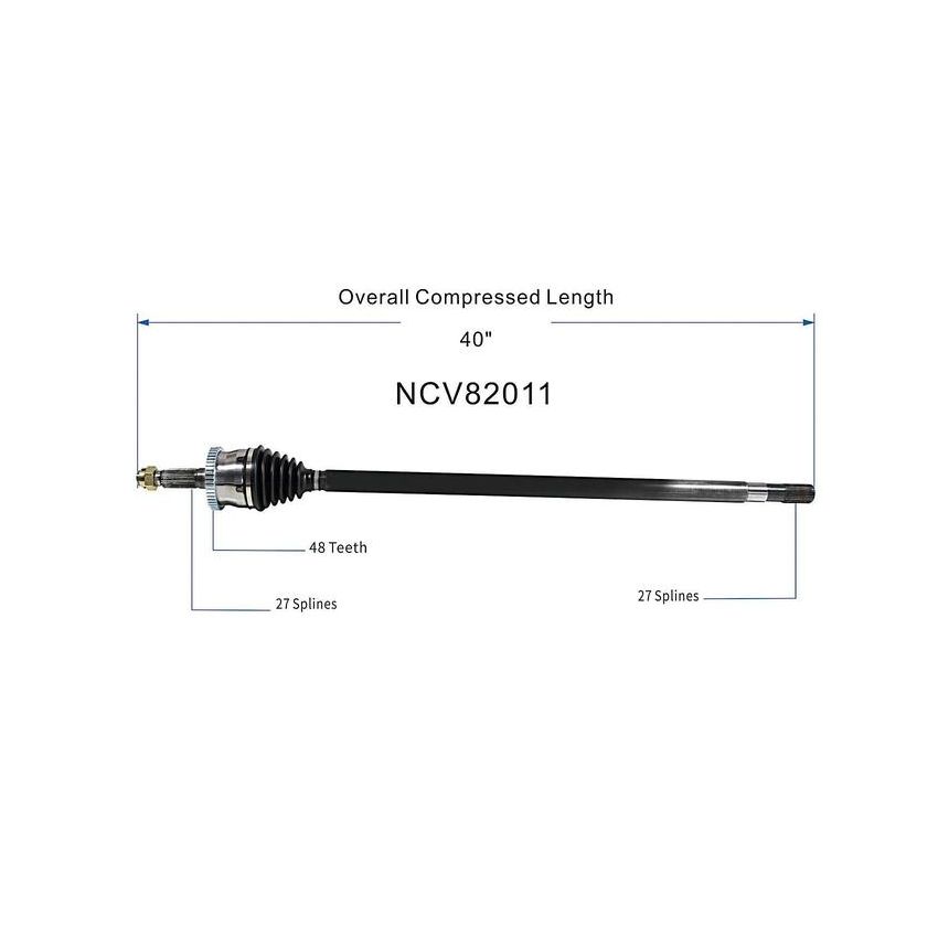 GSP NCV82011 99-04 Jeep Grand Cherokee CV Axle Assembly  - Front Right