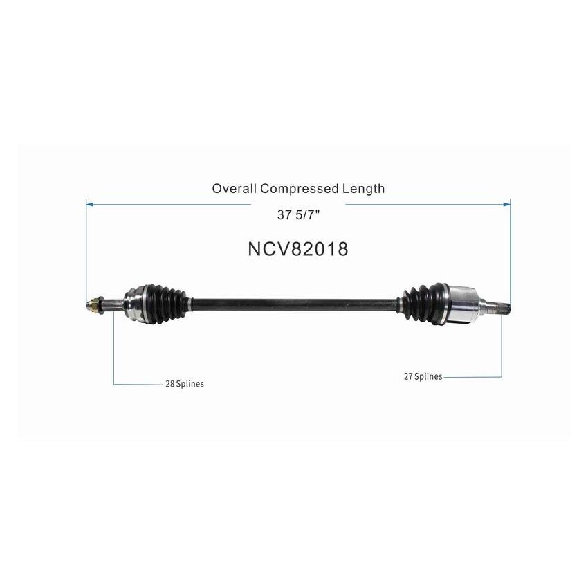 GSP NCV82018 Dodge, Jeep (2.0 - 4WD/FWD) CV Axle Assembly  - Front Right