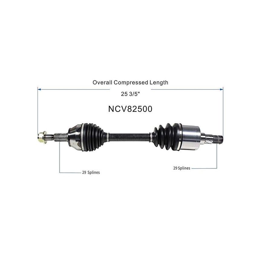 GSP NCV82500 Jeep (3.0, 3.7, 4.7, 5.7) CV Axle Assembly  - Front Left