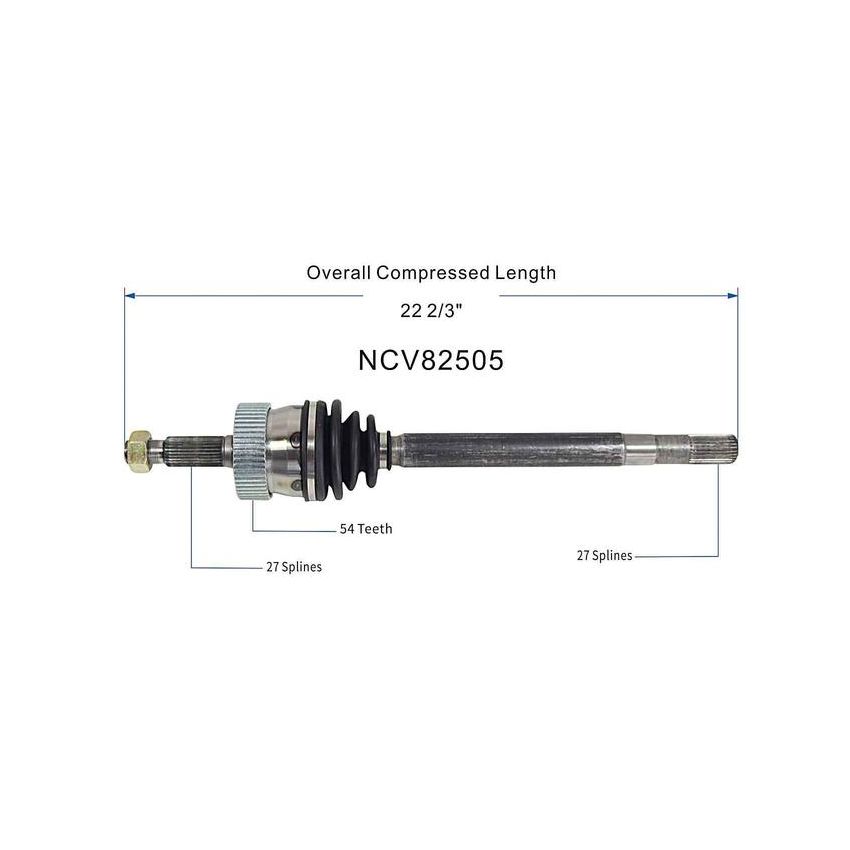 GSP NCV82505 Jeep (4WD) CV Axle Assembly  - Front Left