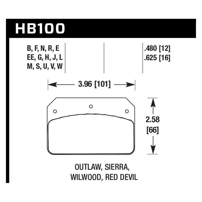 Hawk Performance HB100F.480 HPS Disc Brake Pad