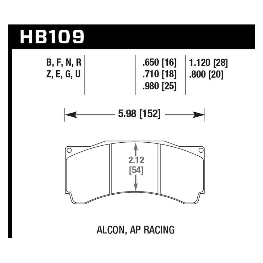 Hawk Performance HB109U.980 DTC-70 Disc Brake Pad