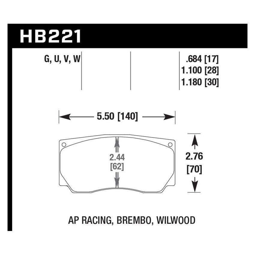 Hawk Performance HB221U.787 DTC-70 Disc Brake Pad
