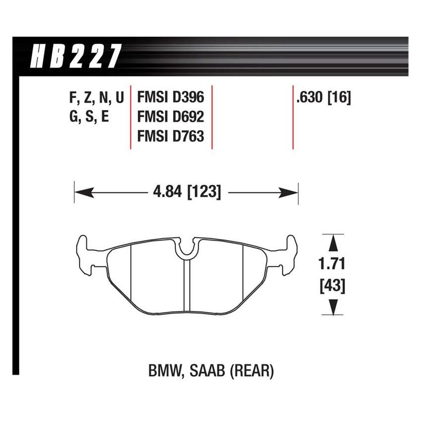 Hawk Performance HB227U.630 DTC-70 Disc Brake Pad