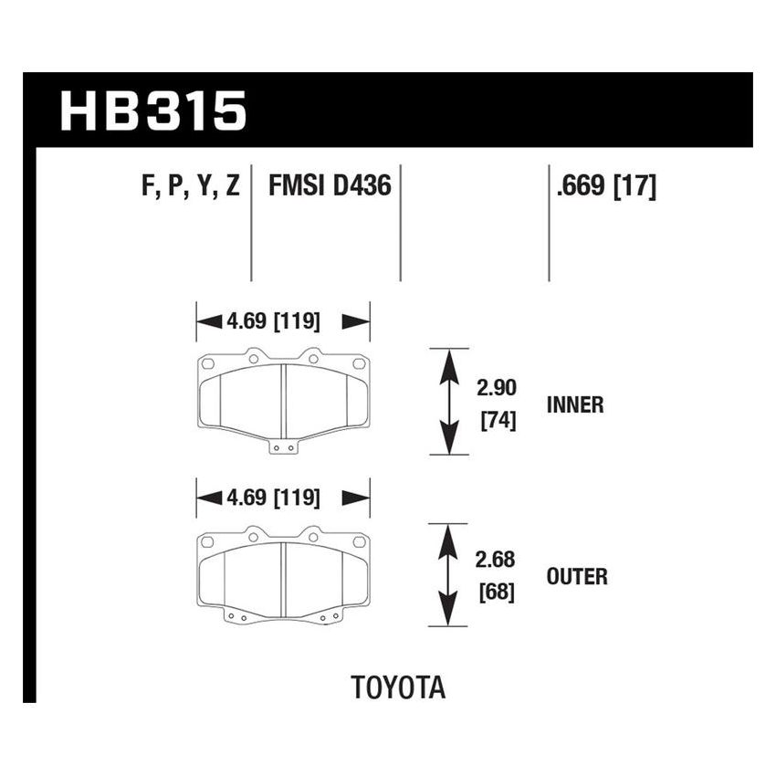Hawk Performance HB315Y.669 LTS Disc Brake Pad