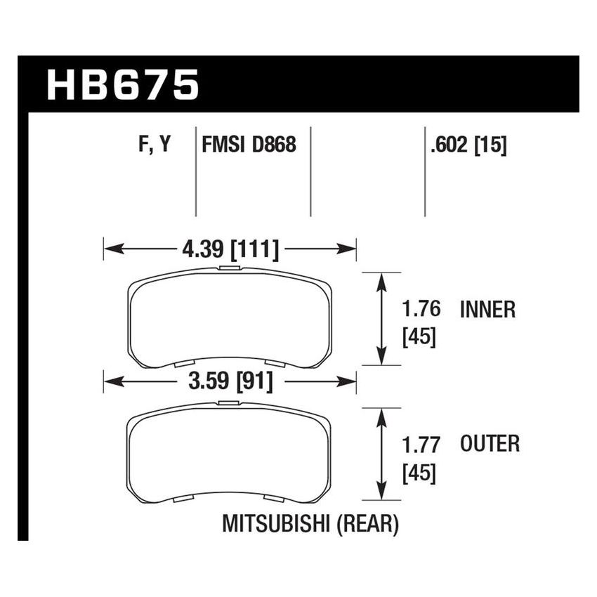 Hawk Performance HB675Y.602 LTS Disc Brake Pad