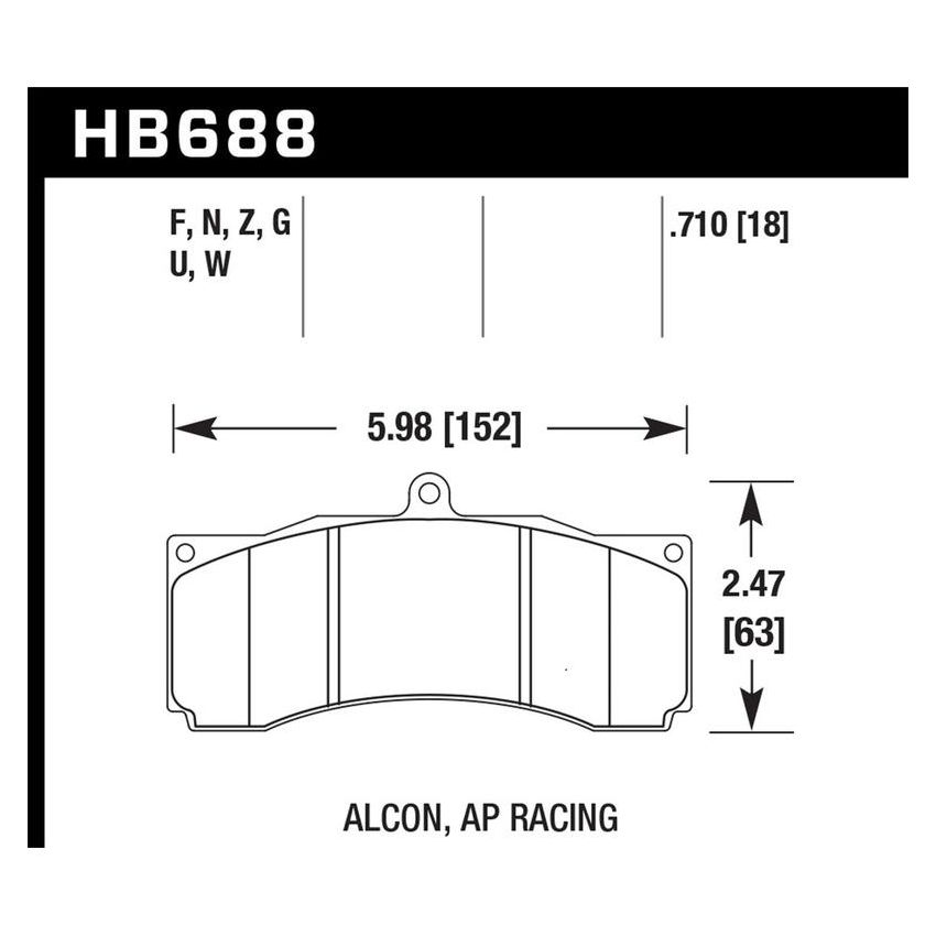 Hawk Performance HB688U.710 DTC-70 Disc Brake Pad