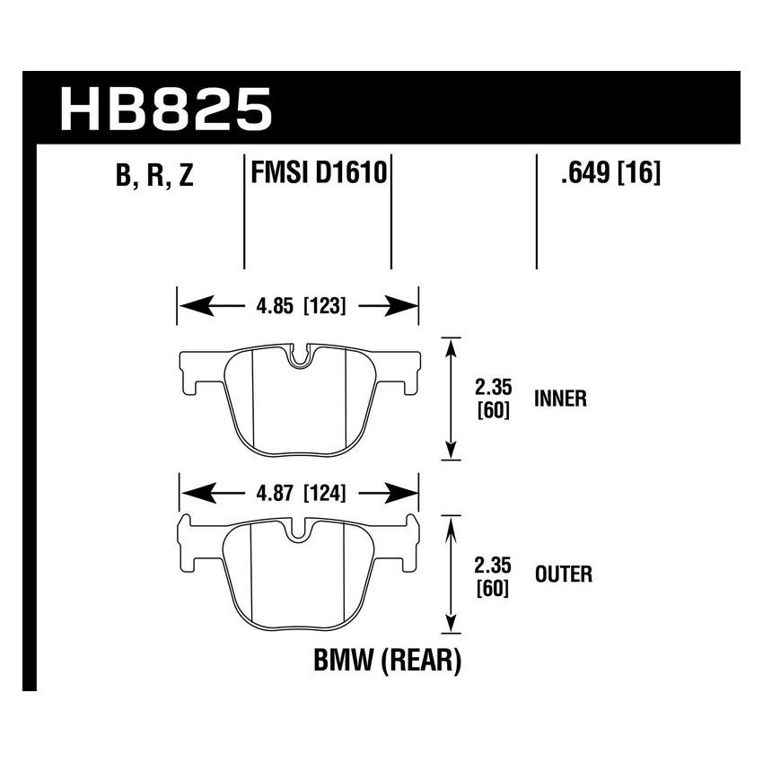 Hawk Performance HB825B.649 HPS 5.0 Disc Brake Pad