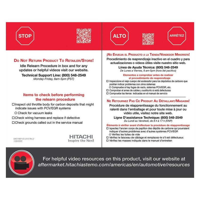 HITACHI ETB0007 Hitachi Electronic Throttle Body - NEW Actual OE Part