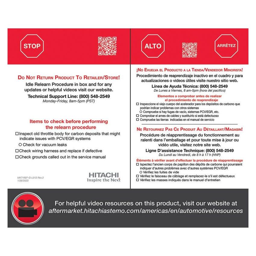 HITACHI ETB0049 Hitachi Electronic Throttle Body - NEW