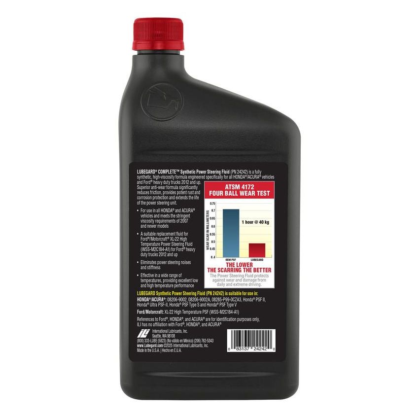 LUBEGARD 24242 Lubegard COMPLETE Synthetic Power Steering Fluid for Honda/Acura & HD 