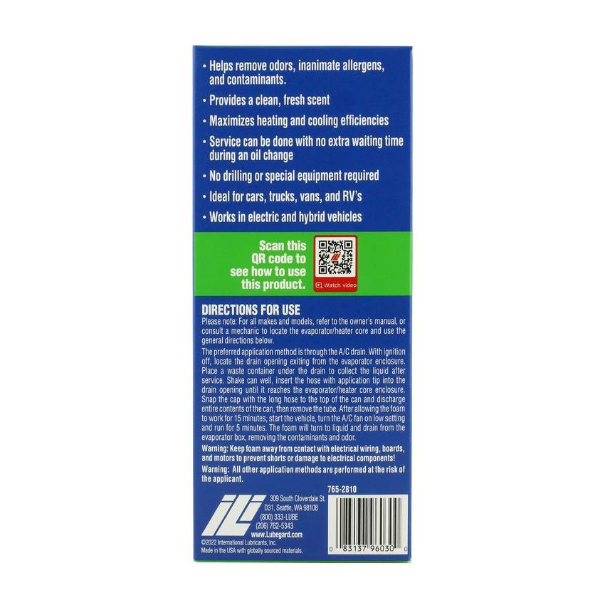 LUBEGARD 96030 Lubegard KOOL-IT Evaporator & Heater Foam Cleaner - 6 oz.