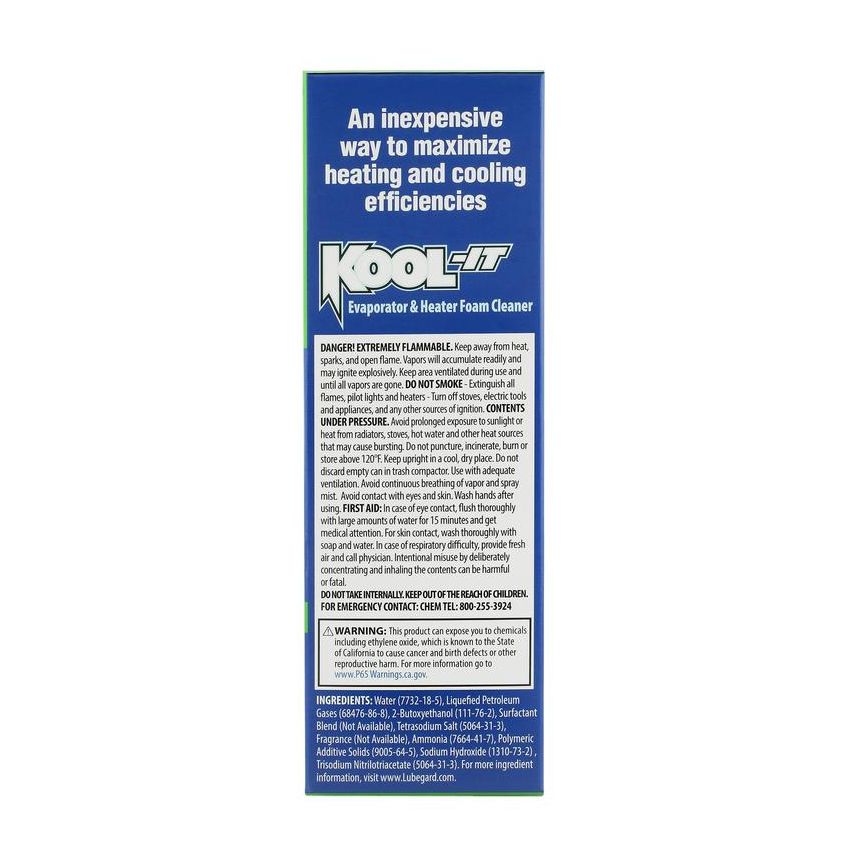 LUBEGARD 96030 Lubegard KOOL-IT Evaporator & Heater Foam Cleaner - 6 oz.