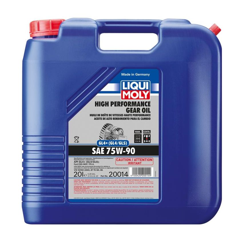 LIQUI MOLY 20014 High Performance Gear Oil (GL4+) SAE 75W-90