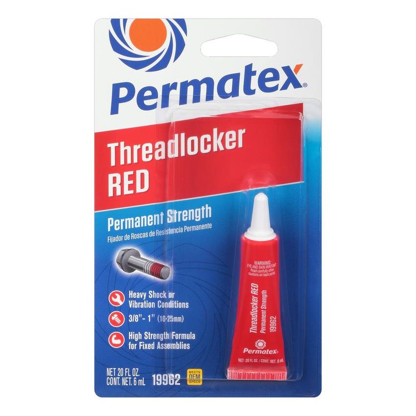 PERMATEX 19962 6ML HI-STRENGTH RED