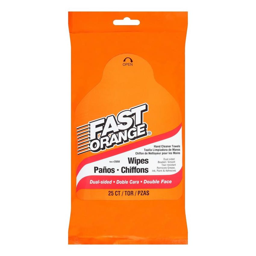 PERMATEX 25050 PERMATEX® FAST ORANGE® Heavy-Duty Hand Cleaner Wipes