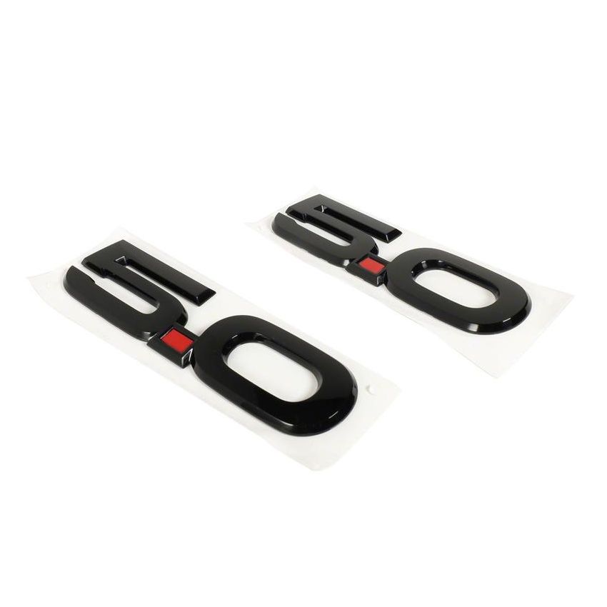 Ford Racing M-1447-M50AB 2015-2023 Mustang 5.0L Fender Emblems/Badges-Black-Pair